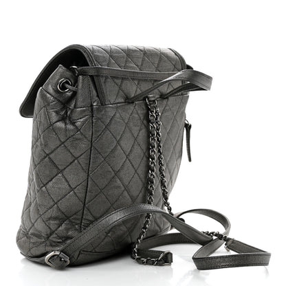 Chanel Metallic Caviar Quilted Filigree Backpack Dark Silver 3 of 11
