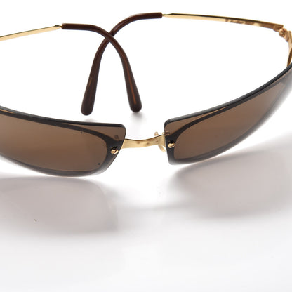 Cartier Rimless Shield Sunglasses Gold 7 of 8