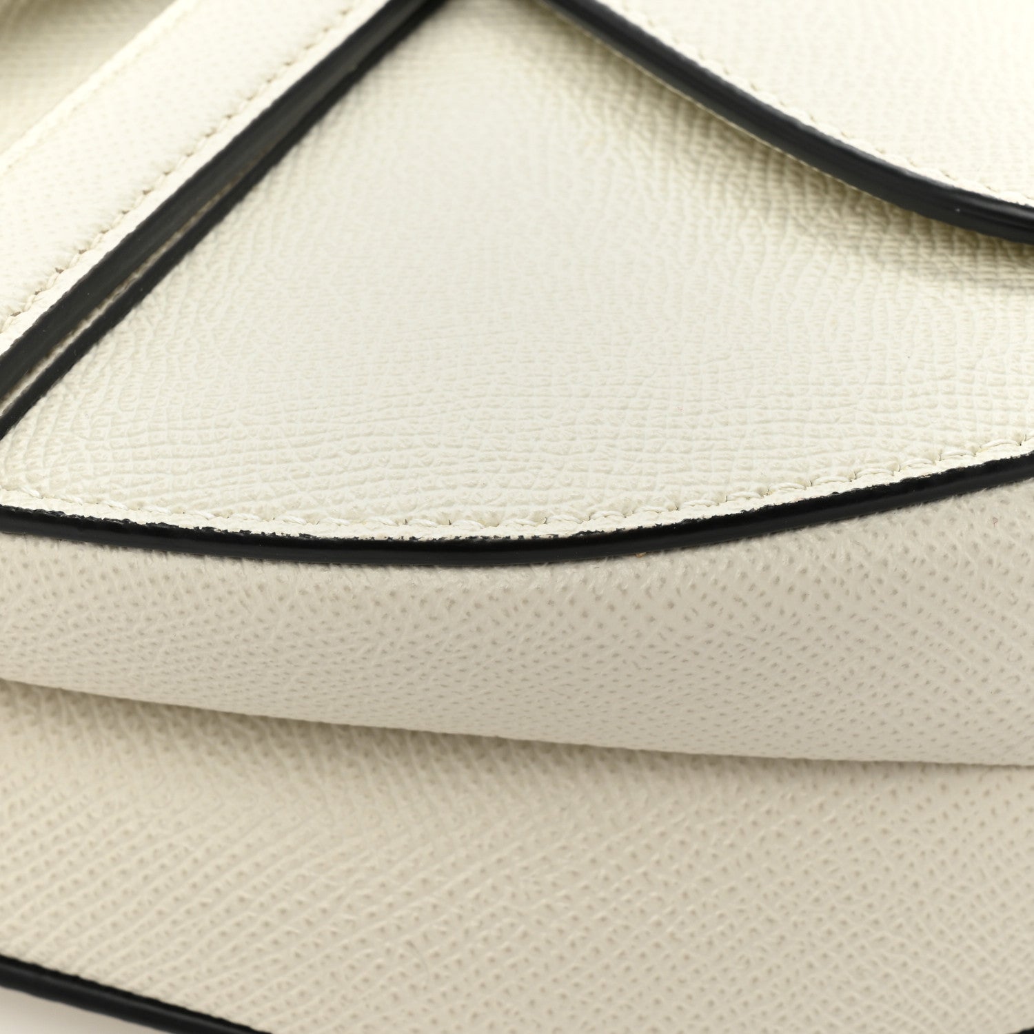 Christian Dior Grained Calfskin Saddle Bag White 15 of 19