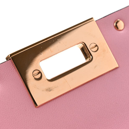 Valentino Garavani Metallic Crackle Effect Calfskin Rockstud Flip Lock Shoulder Bag Rose Cannelle 7 of 12