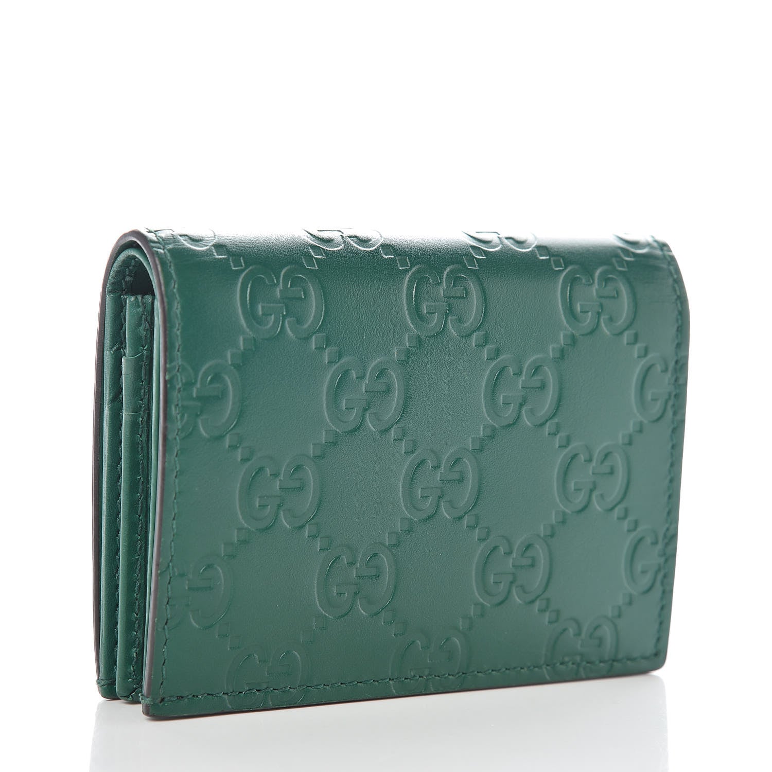 Gucci Guccissima Card Case Wallet Green 3 of 8