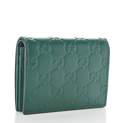 Gucci Guccissima Card Case Wallet Green 3 of 8