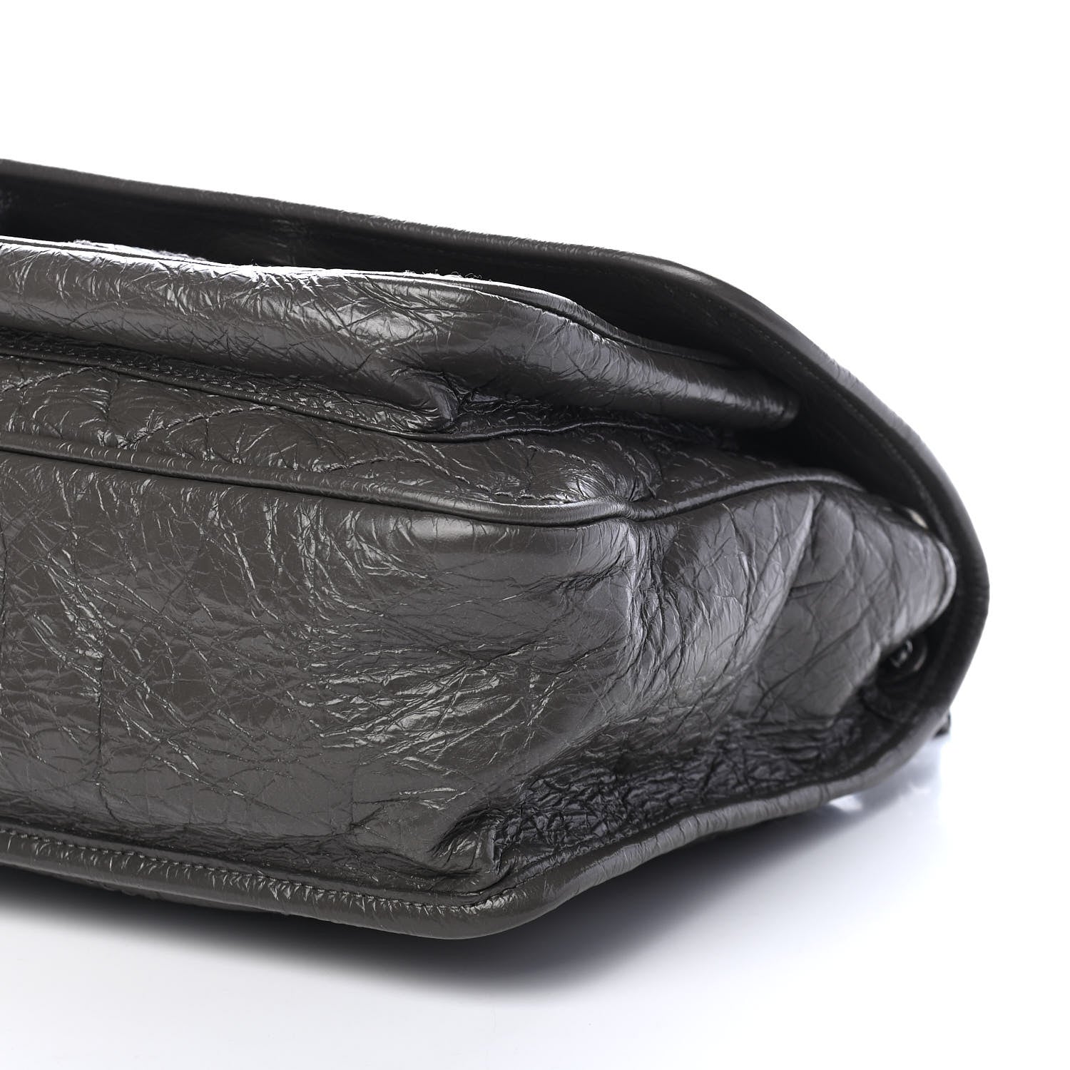Saint Laurent Crinkled Calfskin Matelasse Monogram Medium Niki Chain Satchel Asphalt 9 of 9
