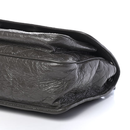 Saint Laurent Crinkled Calfskin Matelasse Monogram Medium Niki Chain Satchel Asphalt 9 of 9