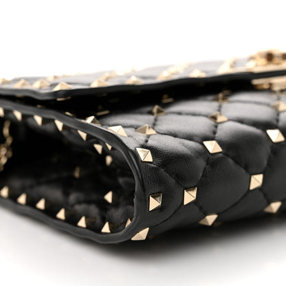 Valentino Garavani Lambskin Rockstud Spike Wallet on Chain Black 9 of 10