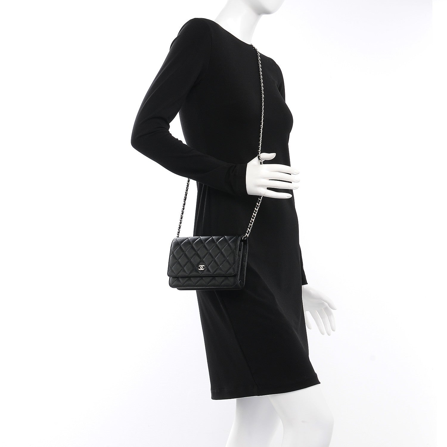 Chanel Caviar Quilted Wallet On Chain WOC Black 2 of 9