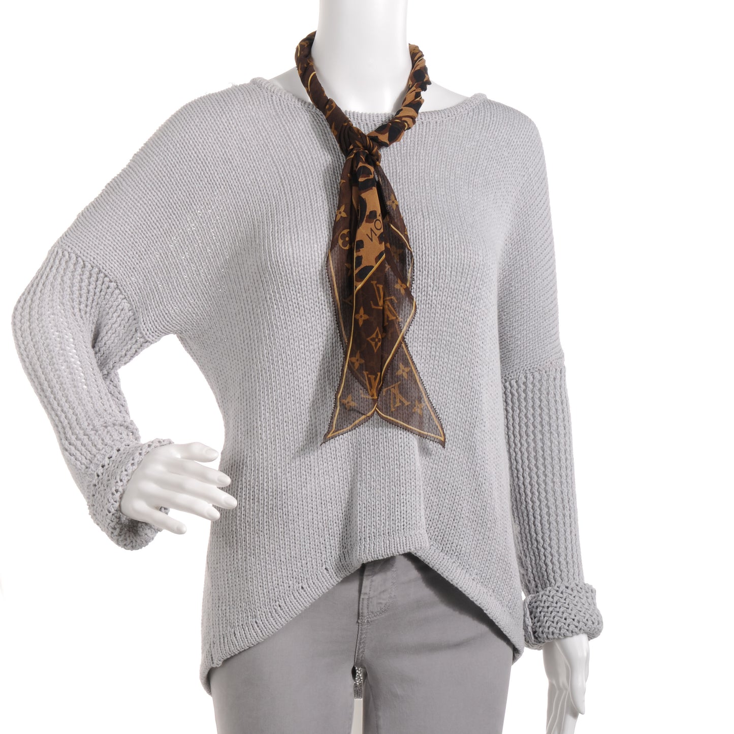 Silk Leopard and Monogram Scarf