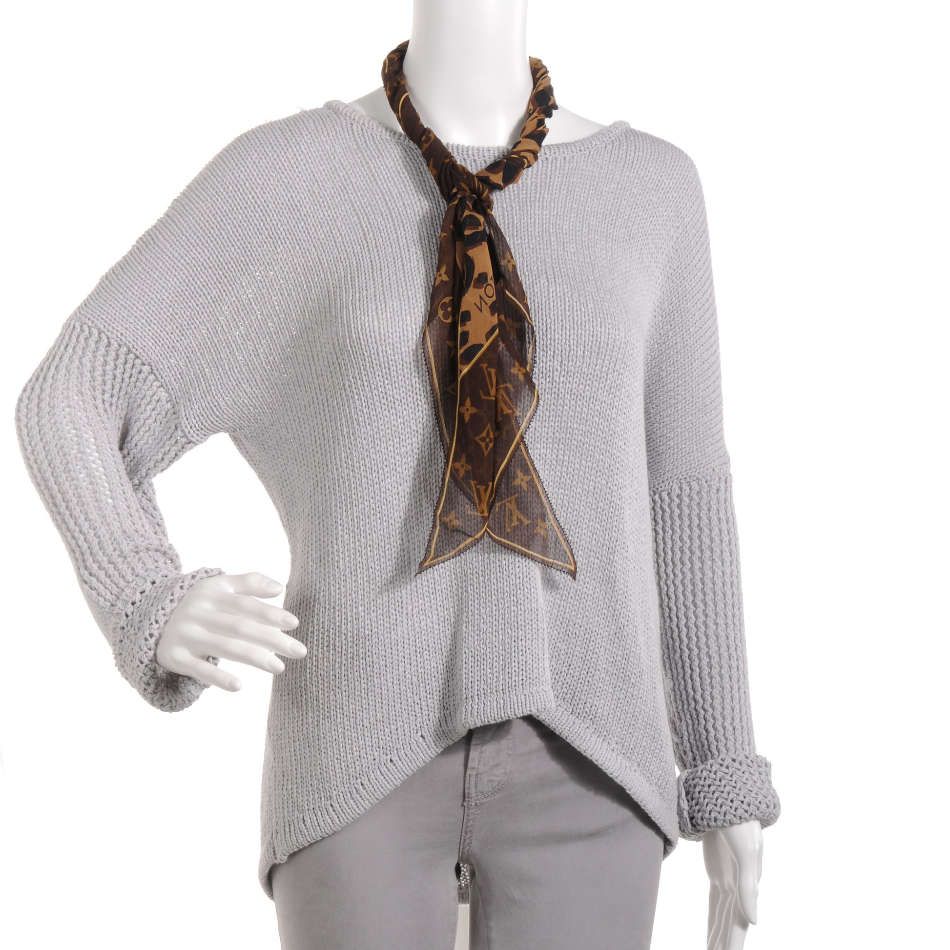Louis Vuitton Silk Leopard and Monogram Scarf 2 of 5