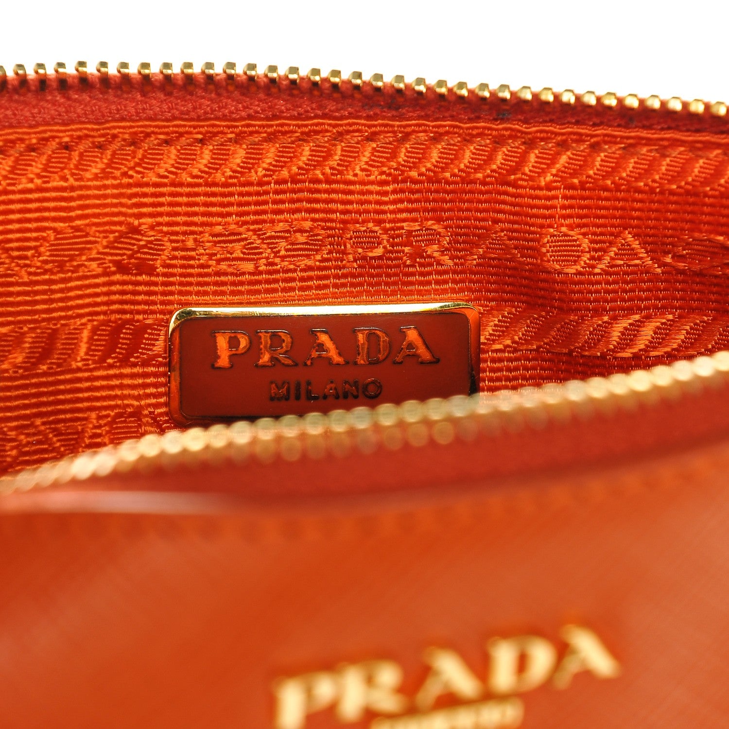 Prada Saffiano Perforated Tote Papaya 7 of 7