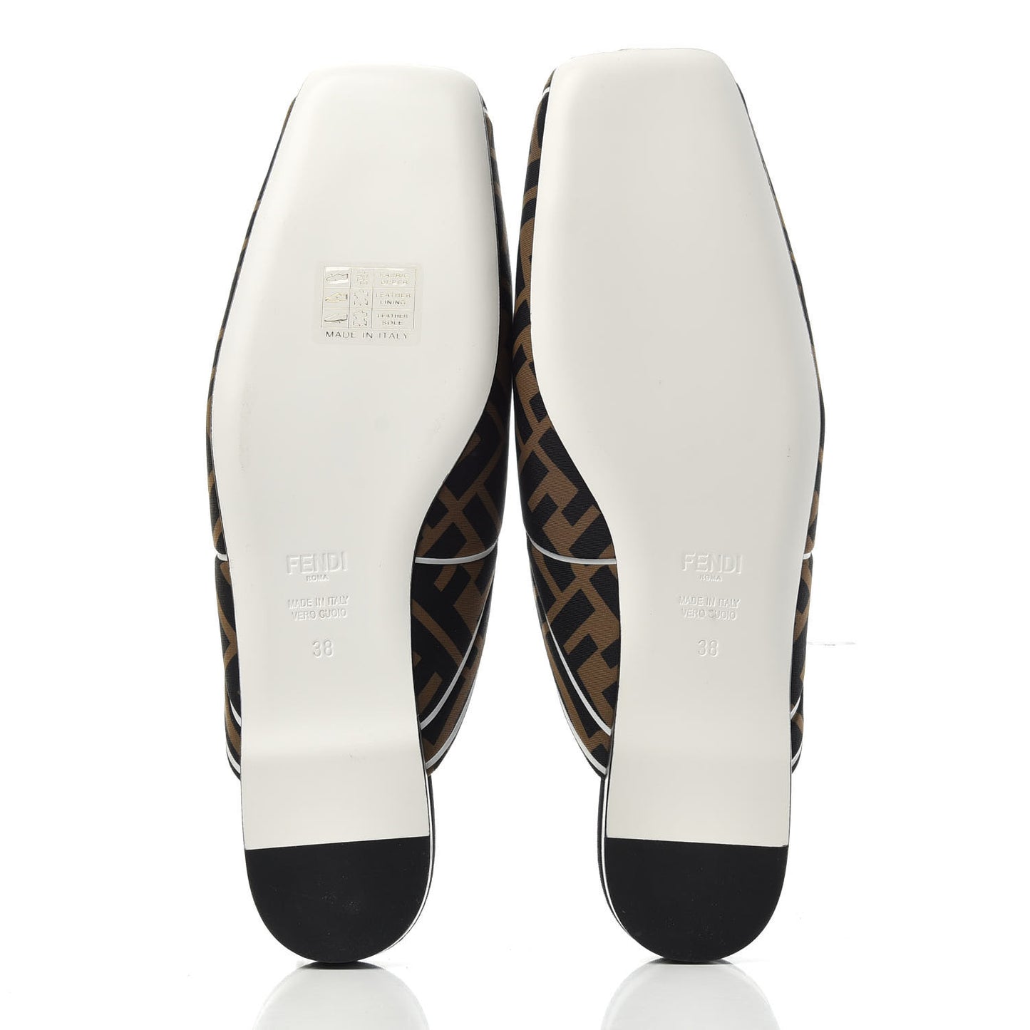 Lycra Film FF FFreedom Flat Mules 38 Tobacco Moro White