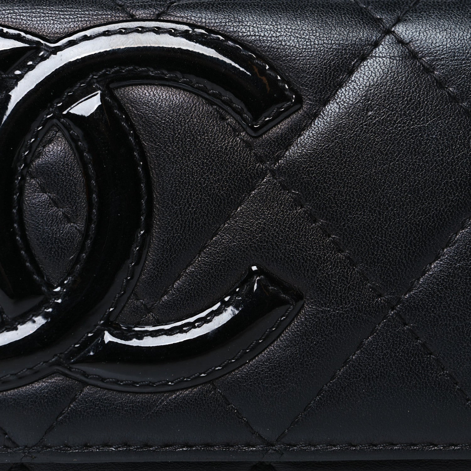 Chanel Calfskin Quilted Cambon Business Card Holder Black 8 of 9