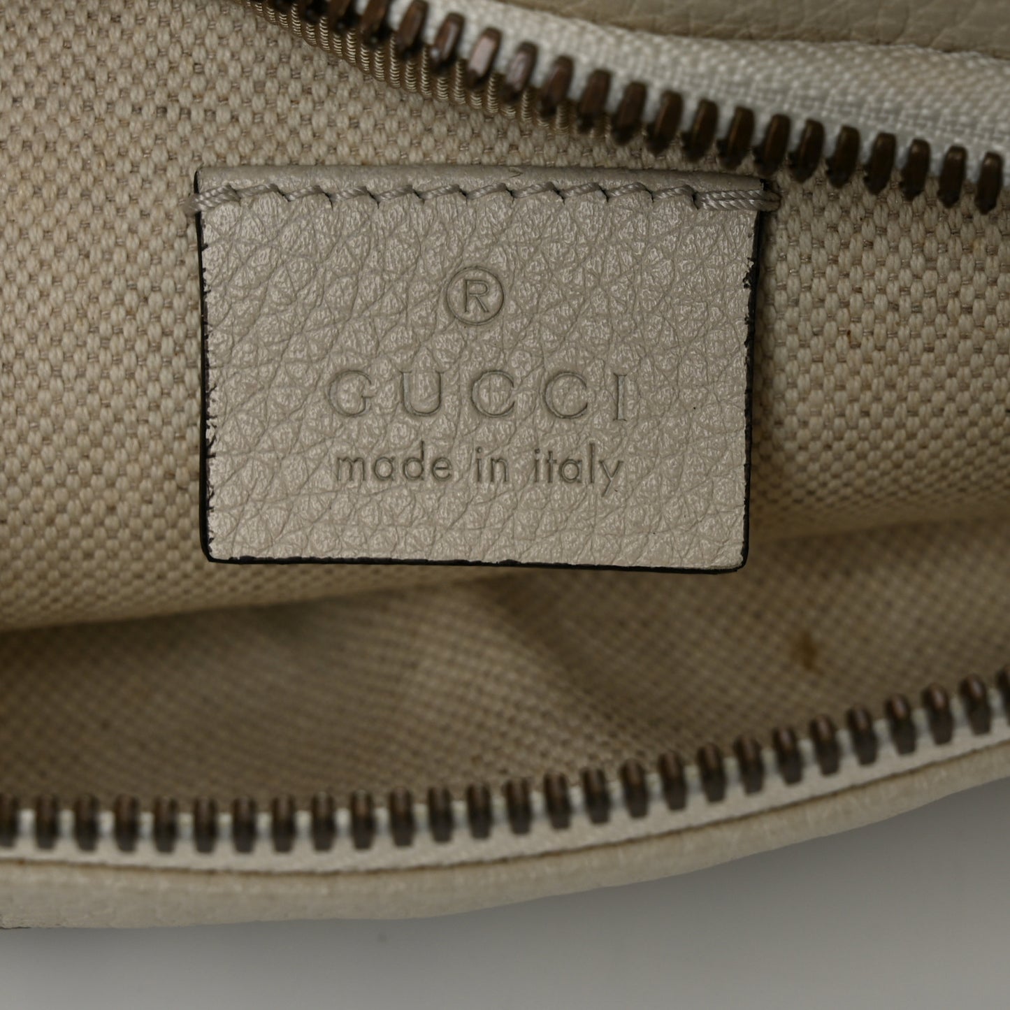 Grained Calfskin Small Logo Belt Bag White