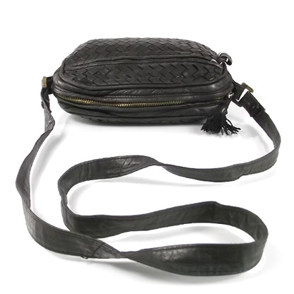 Bottega Veneta Vintage Woven Leather Shoulder Bag Black 4 of 8