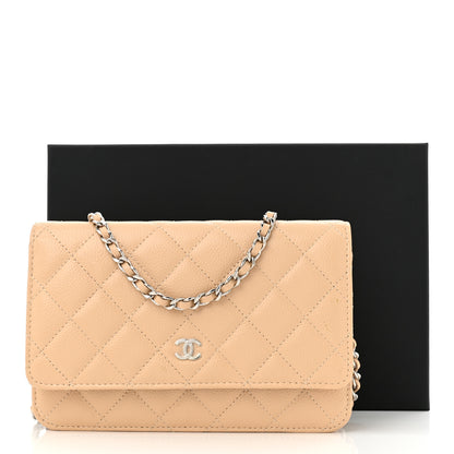 Chanel Caviar Quilted Wallet On Chain WOC Beige 12 of 12