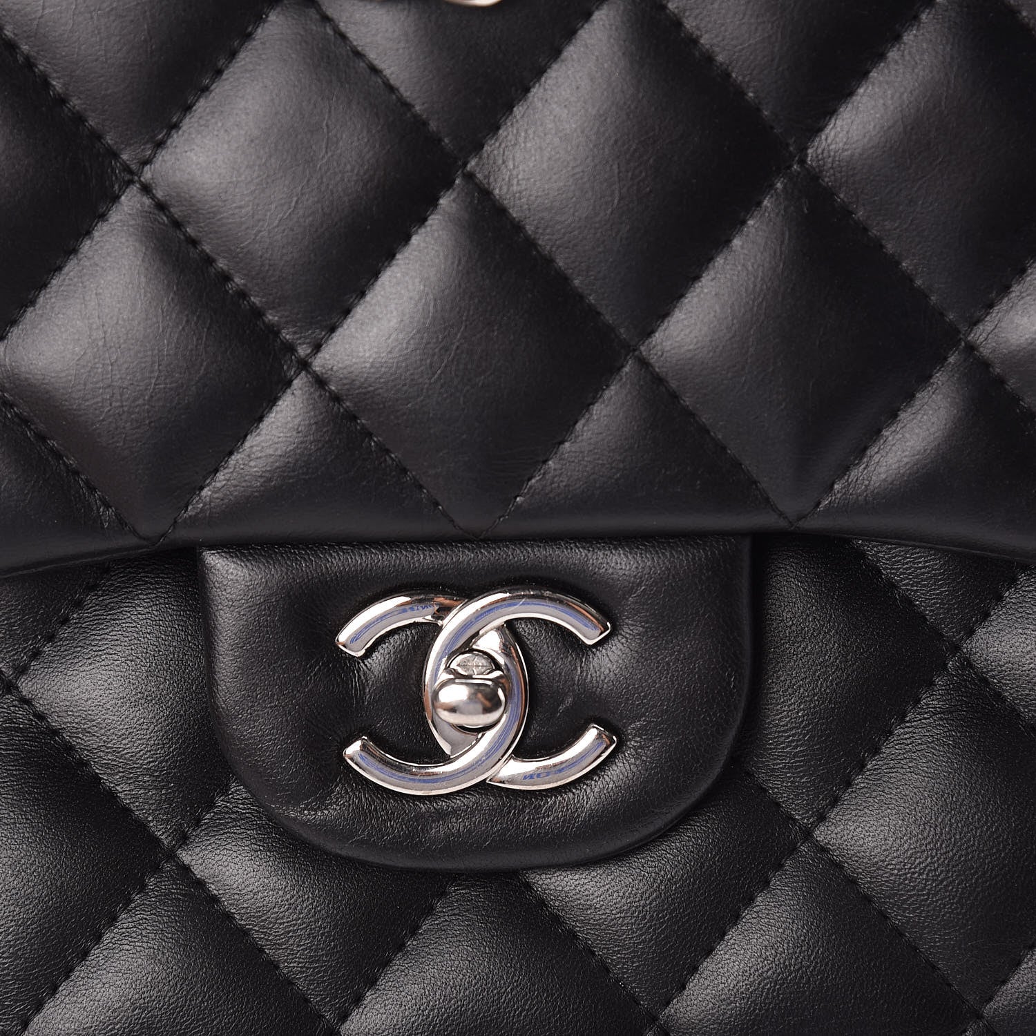 Chanel Lambskin Quilted Jumbo Double Flap Black 10 of 11