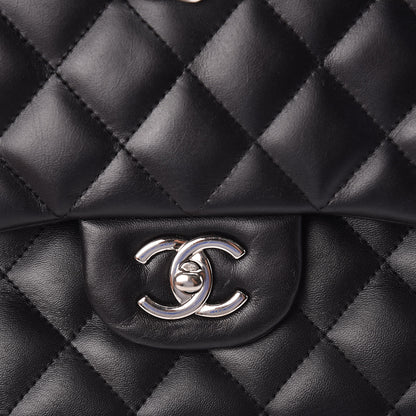 Chanel Lambskin Quilted Jumbo Double Flap Black 10 of 11