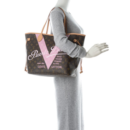 Louis Vuitton Monogram Puerto Banus V Neverfull MM Rose Ballerine 2 of 8