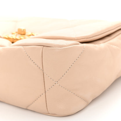 Chanel Lambskin Quilted Medium Chanel 19 Flap Light Beige 10 of 12