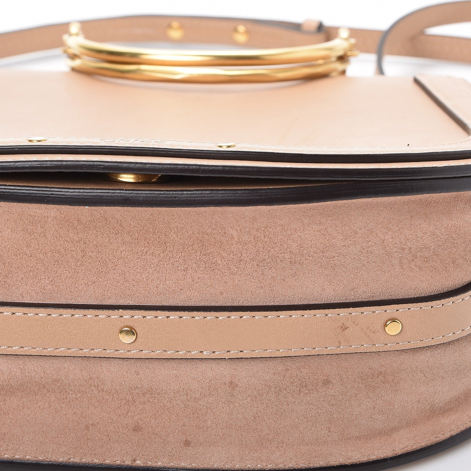 Chloe Calfskin Suede Medium Nile Bracelet Bag Biscotti Beige 11 of 14