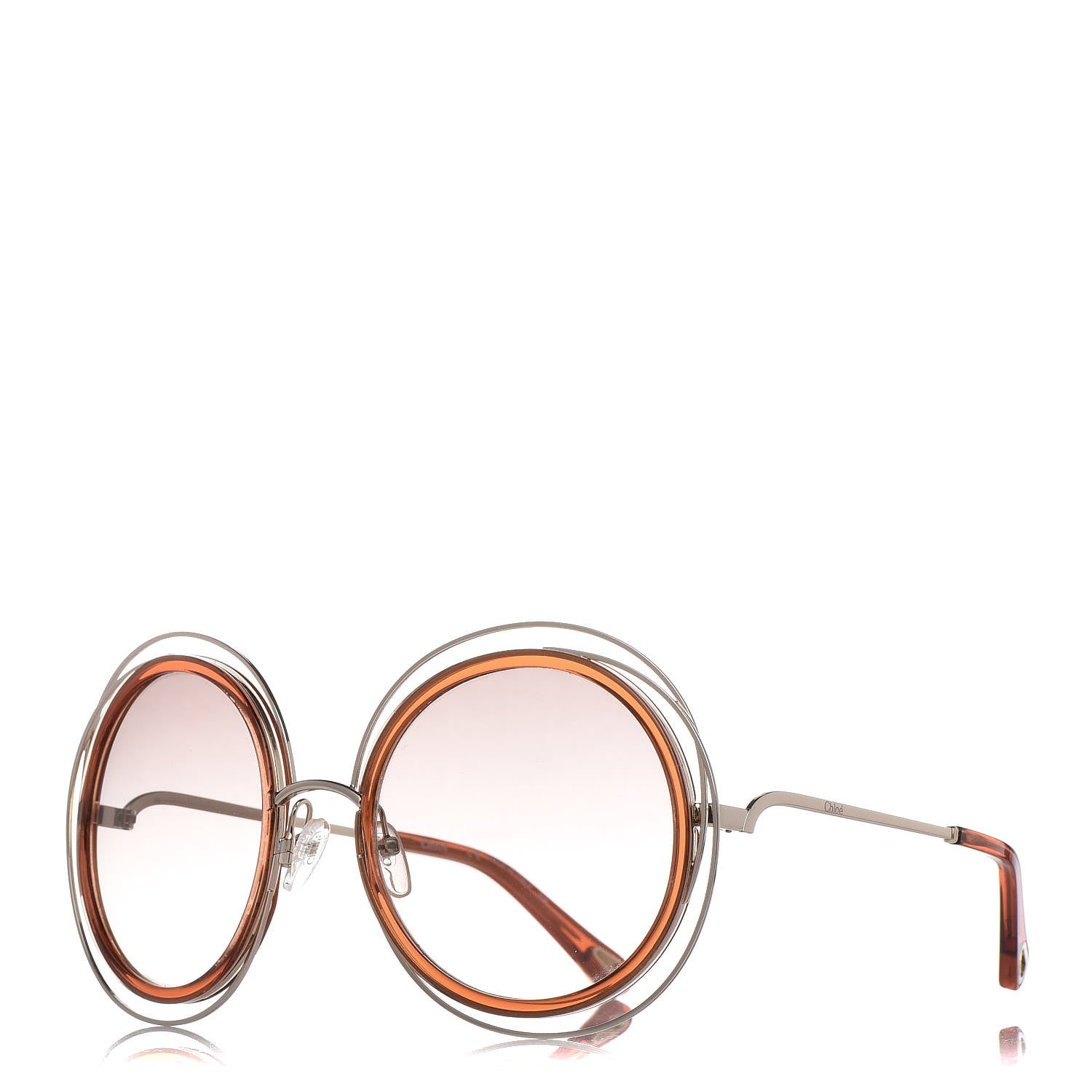 Chloe Oversized Round Carlina Sunglasses CE120S Gold Blonde Havana 1 of 7