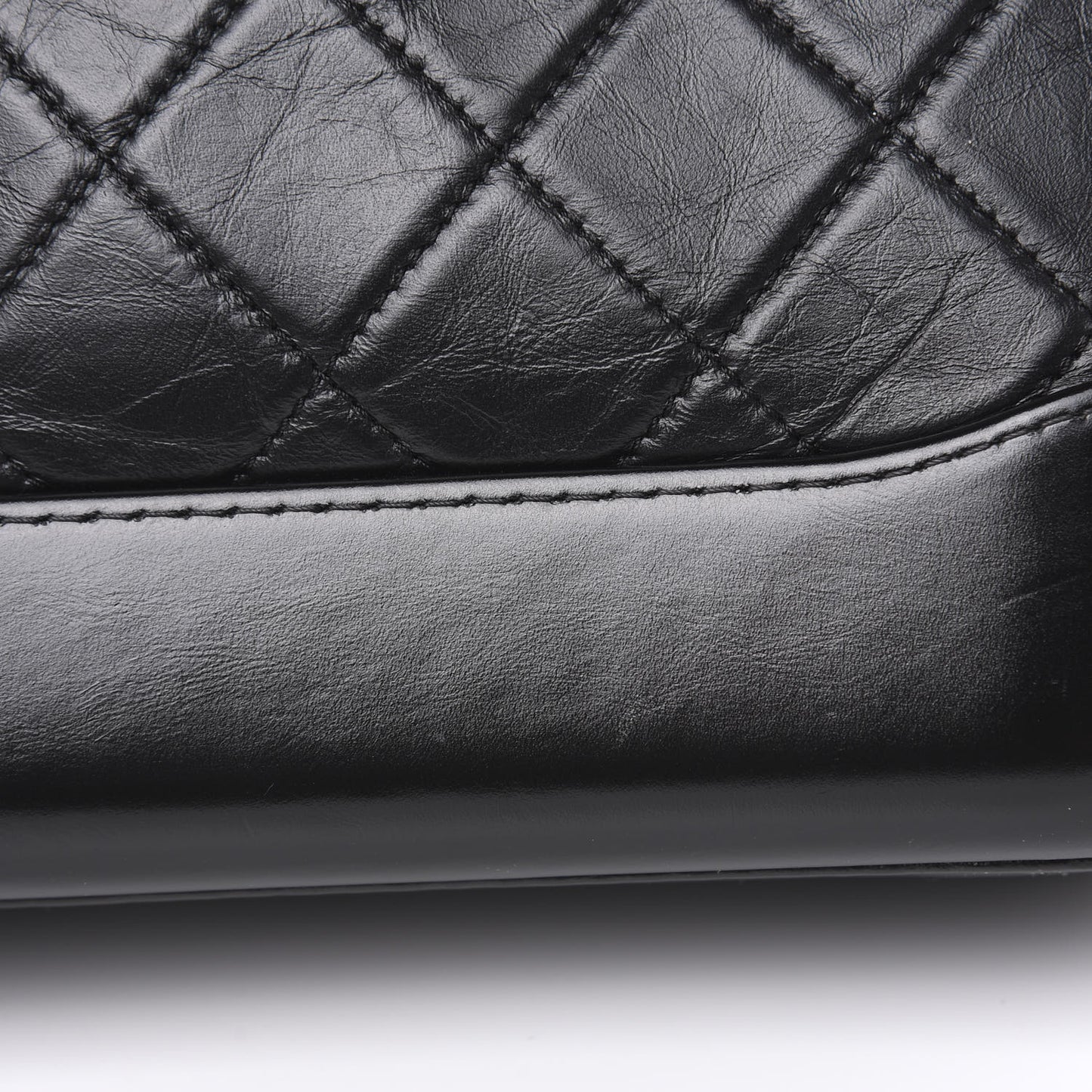 Aged Calfskin Quilted Small Gabrielle Hobo Black