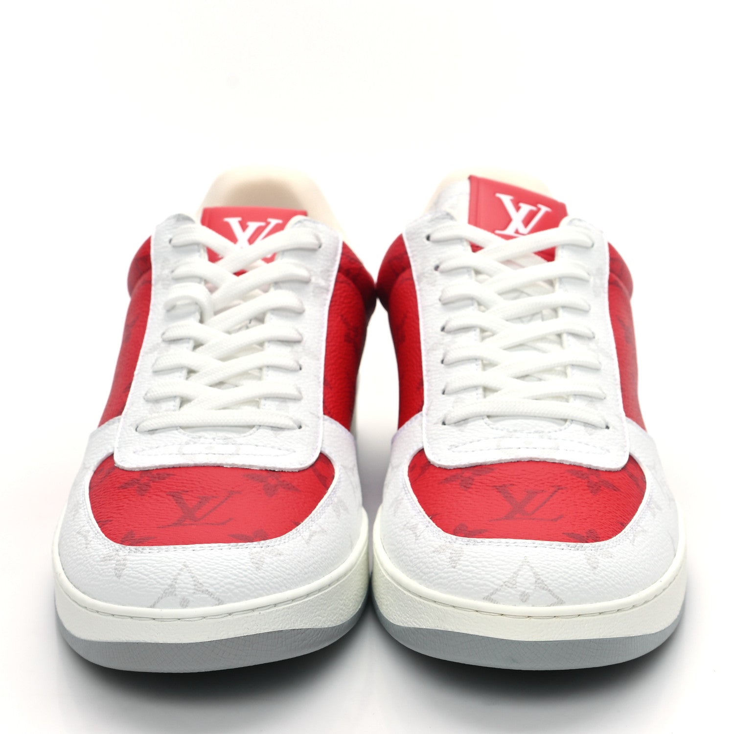Louis Vuitton Monogram Calfskin Mens Rivoli Sneakers 9.5 Red 2 of 9
