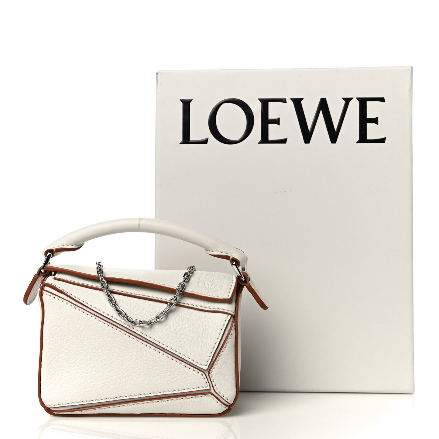 Calfskin Nano Puzzle Bag White
