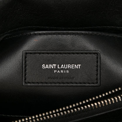 Saint Laurent Calfskin Diamond Quilted Monogram Large College Bag Black 7 of 10