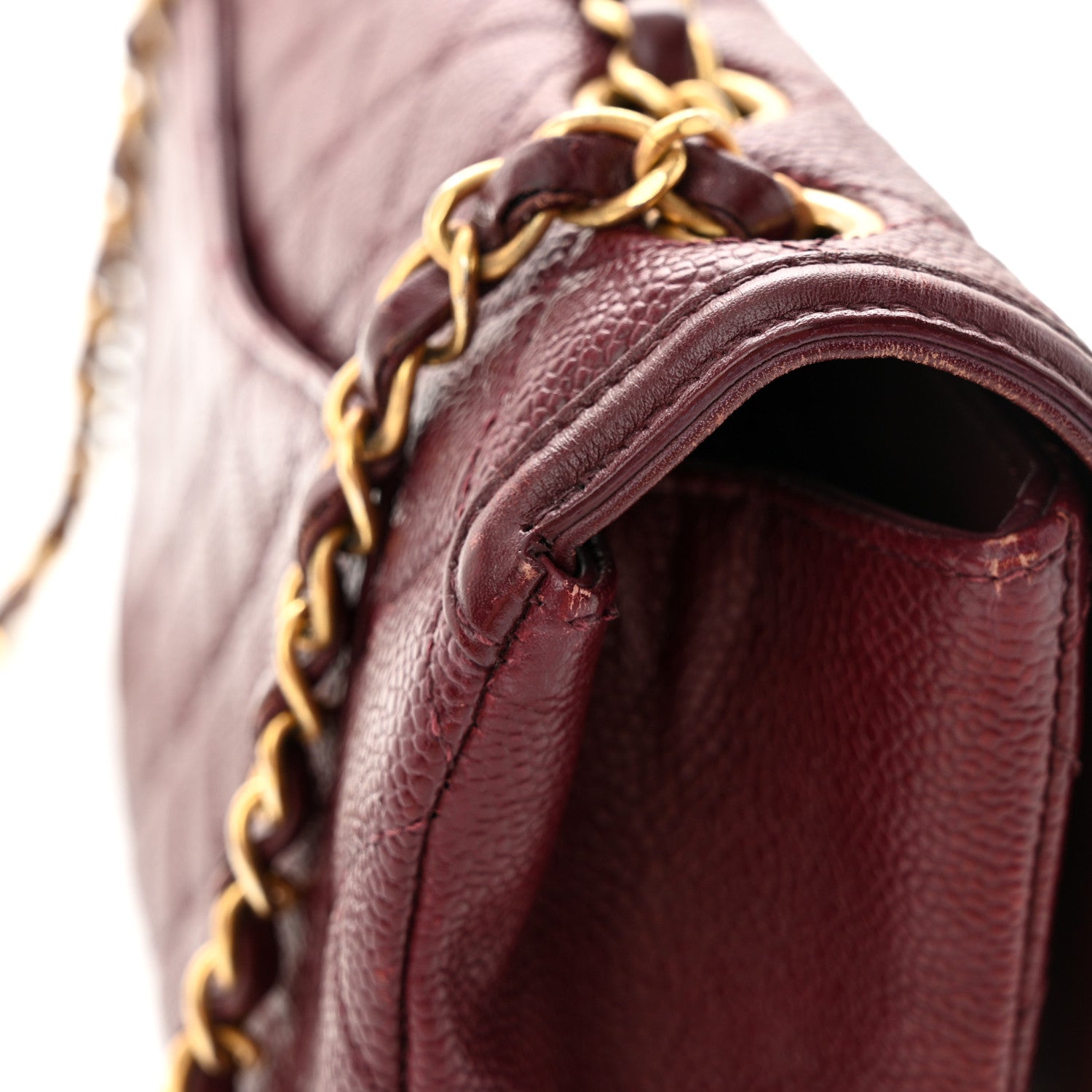 Chanel Caviar Quilted Medium CC Filigree Flap Burgundy 13 of 14