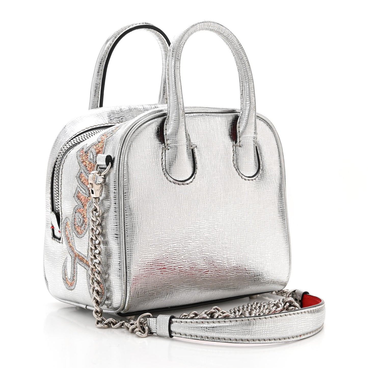 Calfskin Paris Nano Collage Marie Jane Tote Silver