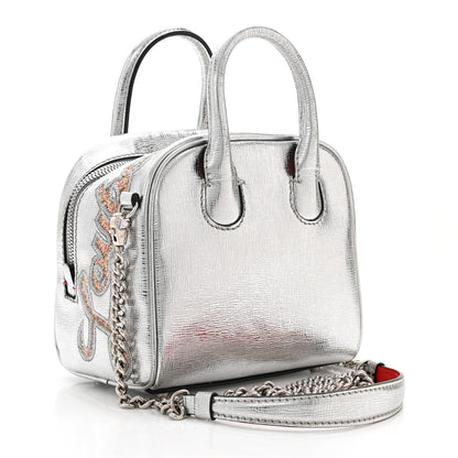 Christian Louboutin Calfskin Paris Nano Collage Marie Jane Tote Silver 3 of 10