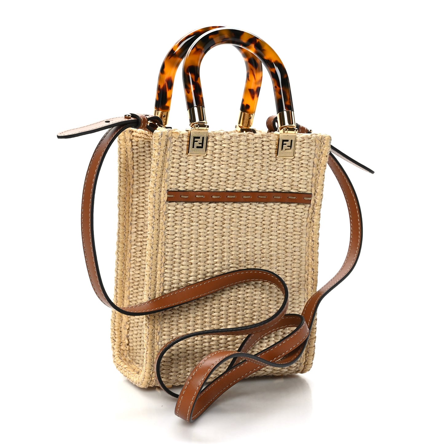 Paglia Chicco Riso Vitello King Plexiglass Logo Embroidered Mini Sunshine Shopper Alchemy Brandy