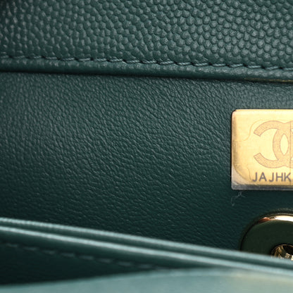 Chanel Caviar Quilted Mini Coco Handle Flap Green 7 of 10