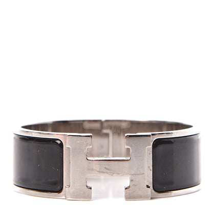 Hermes Enamel Wide Clic Clac H Bracelet PM Black 1 of 6