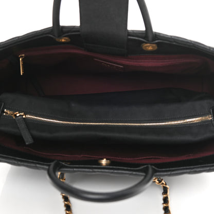 Chanel Caviar Chevron Quilted Coco Handle Shopping Tote Black 6 of 15