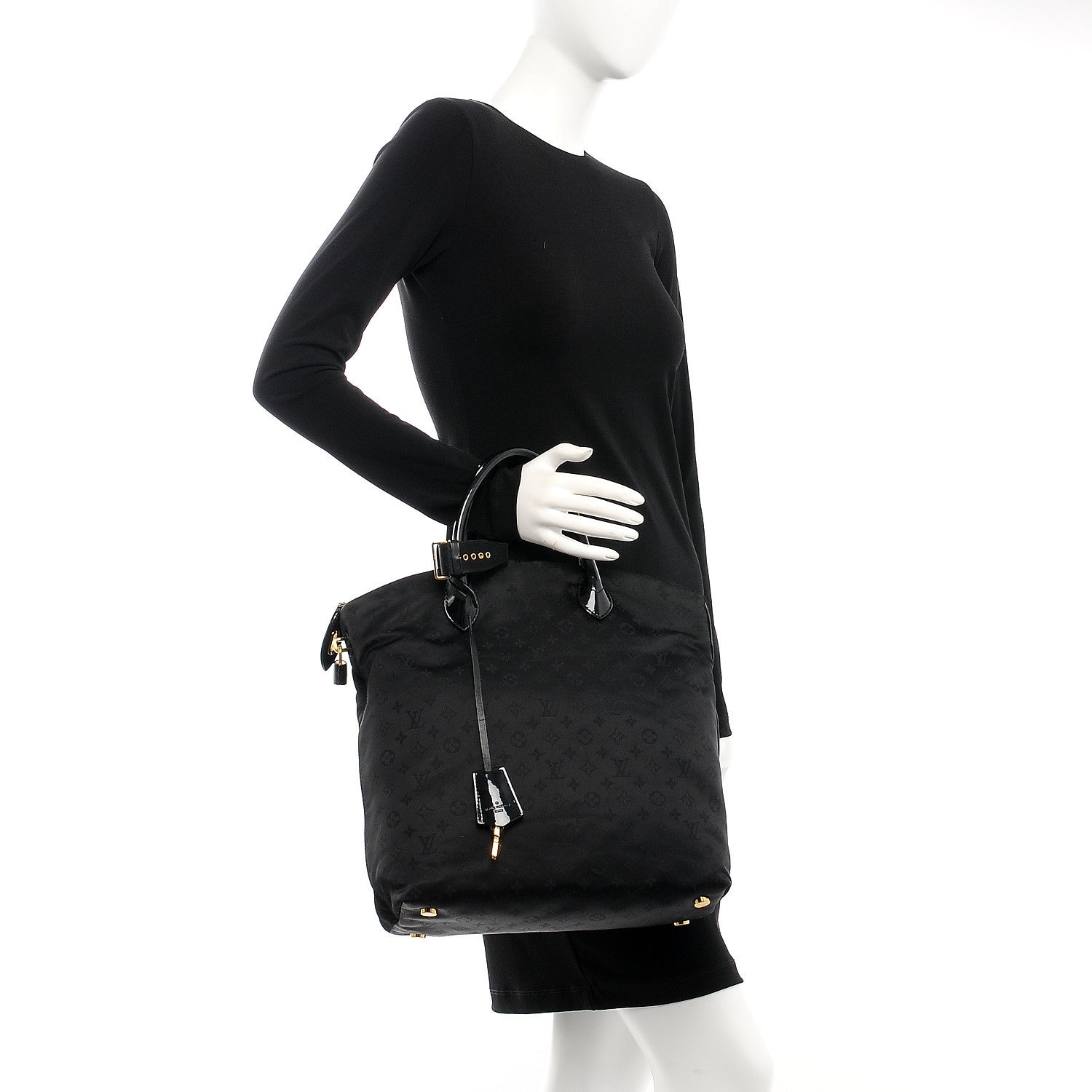 Louis Vuitton Monogram Nylon Desire Lockit Vertical MM Black 2 of 7