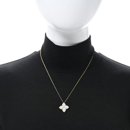 Roberto Coin 18K Yellow White Gold Diamond Large Princess Flower Pendant Necklace 2 of 4
