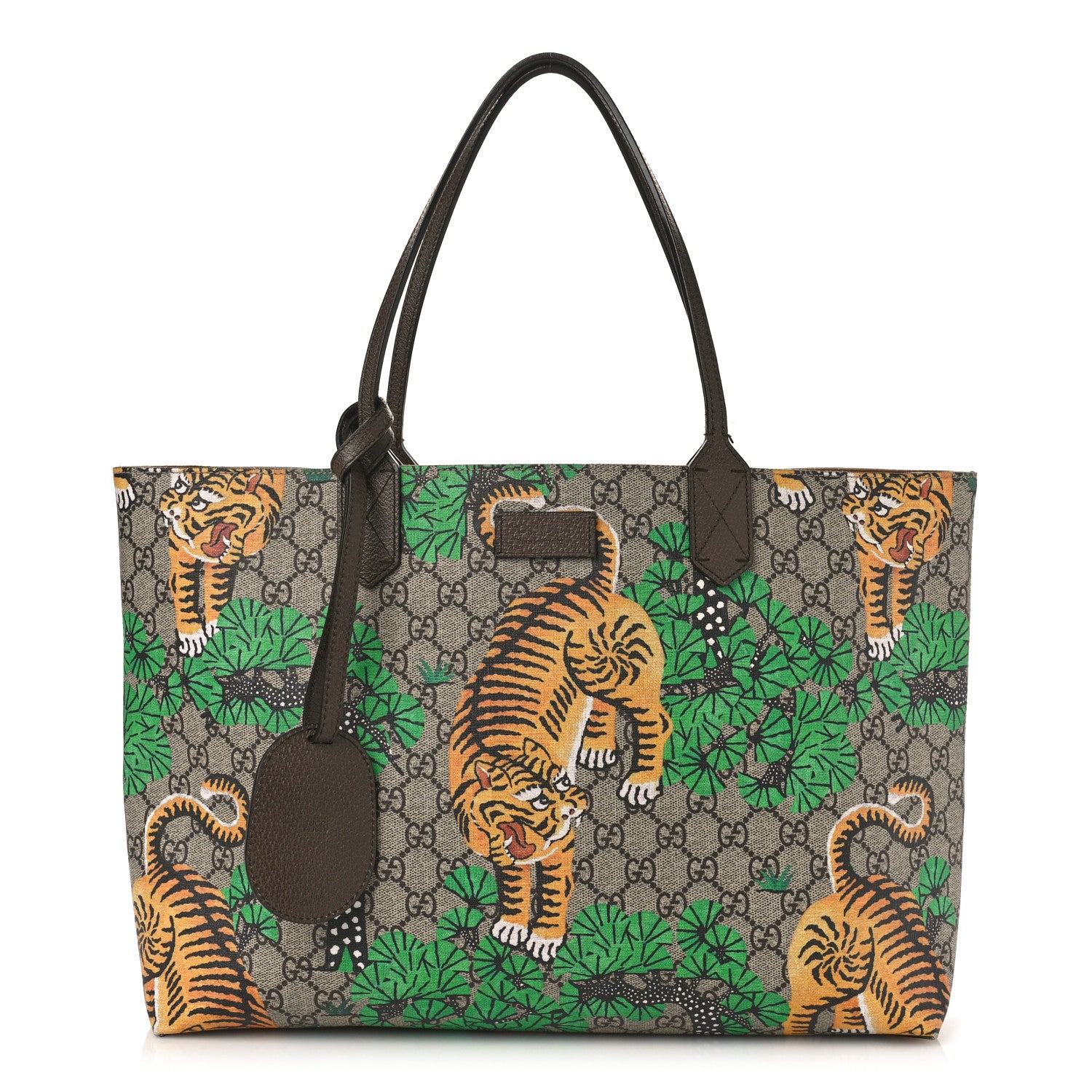 Gucci GG Supreme Monogram Bengal Medium Shopping Tote Beige Yard 1 of 11