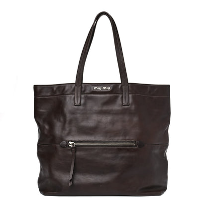 Miu Miu Vitello Soft Calfskin Shopping Tote Nocciolo 1 of 13