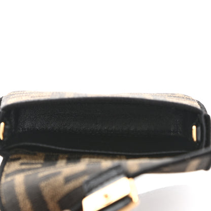 Fendi Fabric Jacquard FF 1974 Nano Baguette Charm Tobacco Moro Black 4 of 7
