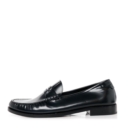 Saint Laurent Glazed Calfskin Penny Loafers 46 Black 1 of 9