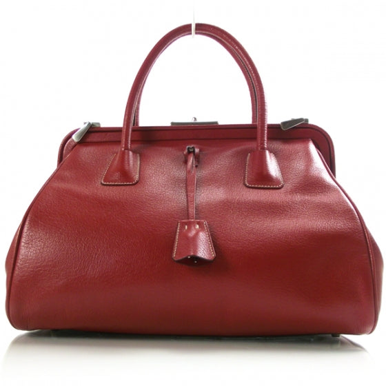 Prada Goatskin Cerniera Doctor Bag Rubino 1 of 20