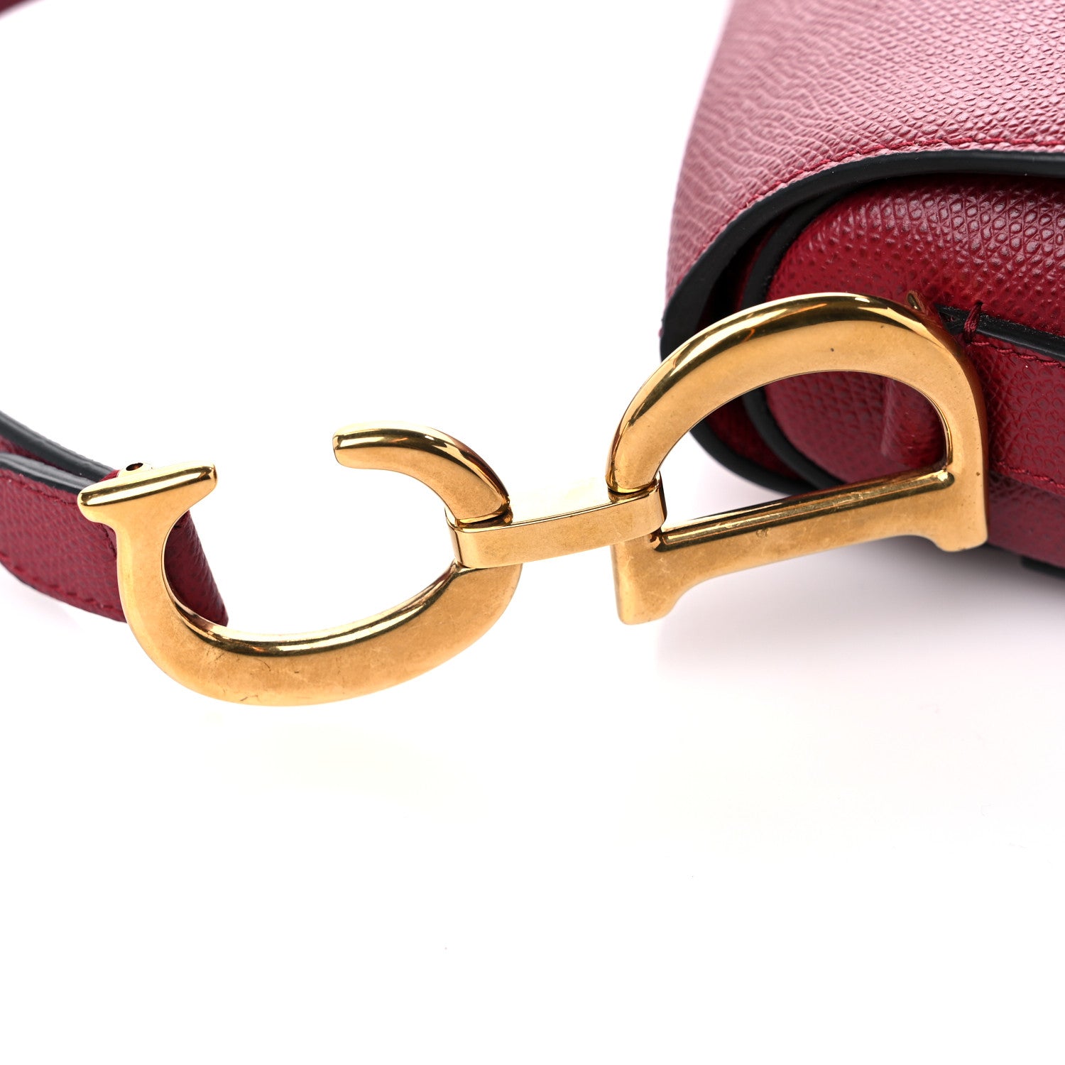 Christian Dior Grained Calfskin Saddle Bag Red 11 of 11