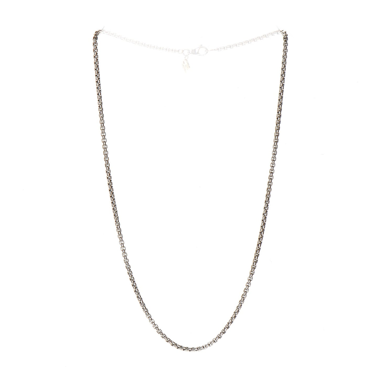 Sterling Silver 14K Yellow Gold 2.7mm Small Box Chain Necklace 18"