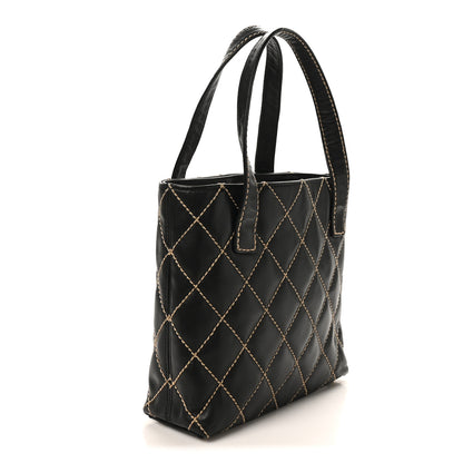 Chanel Calfskin Wild Stitch Tote Black 3 of 9