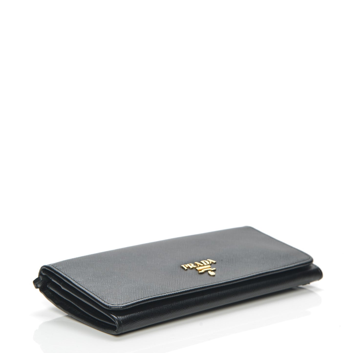 Saffiano Metal Continental Flap Wallet Nero Black