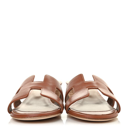 Hermes Calfskin Oasis Sandals 37 Gold 2 of 4