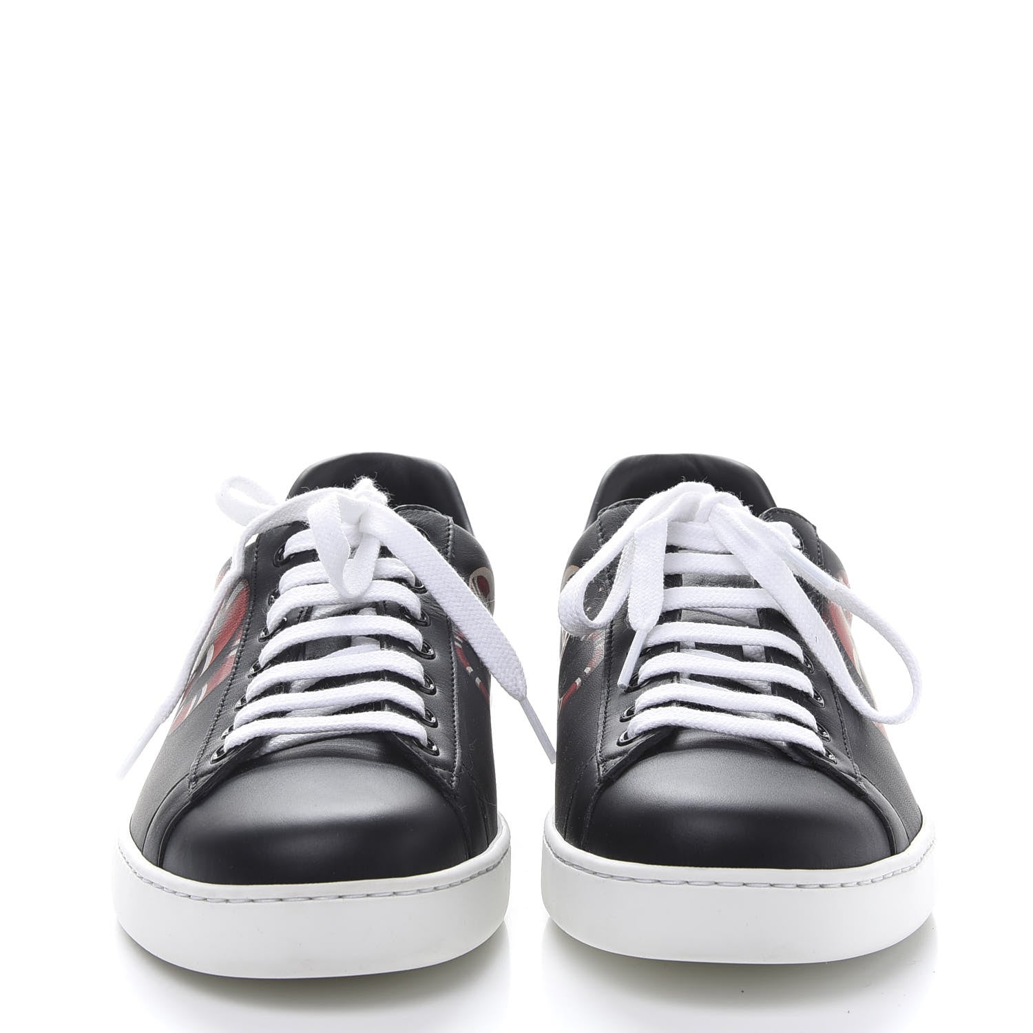 Gucci Calfskin Kingsnake Mens Ace Sneakers 8.5 Black Multicolor 2 of 10