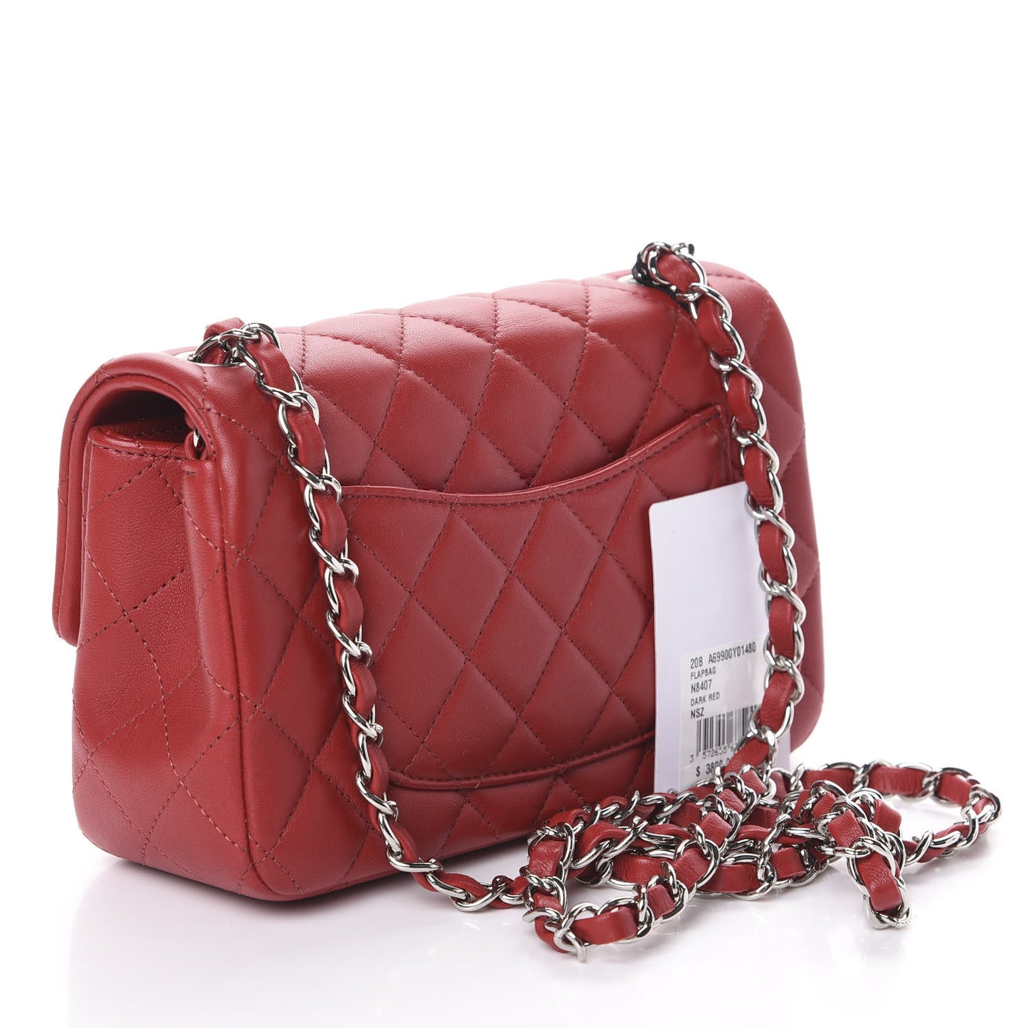 Lambskin Quilted Mini Rectangular Flap Red