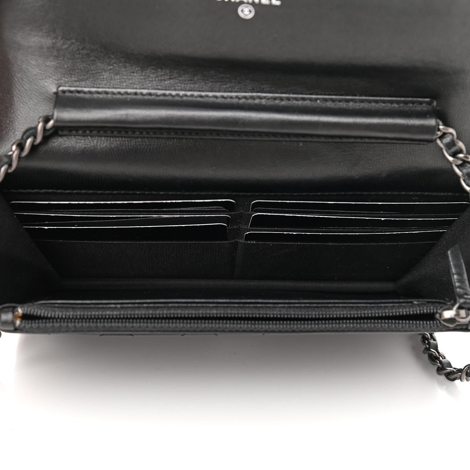 Chanel Lambskin Quilted Boy Wallet On Chain WOC Black 5 of 15